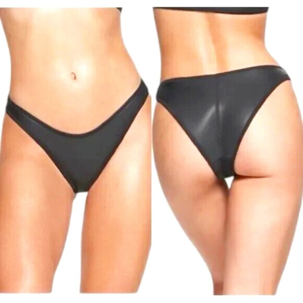 Skims Rubberized Scuba Swim Tanga Bikini Bottom  XL
